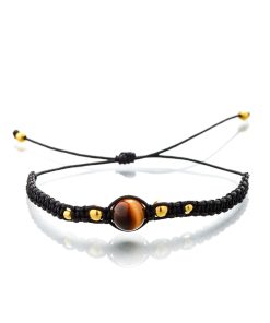 Macrame náramek Tygří oko černý