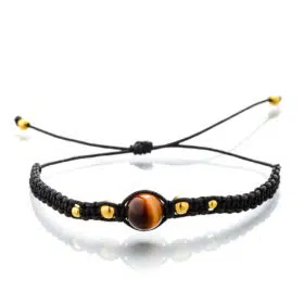 Macrame náramek Tygří oko černý