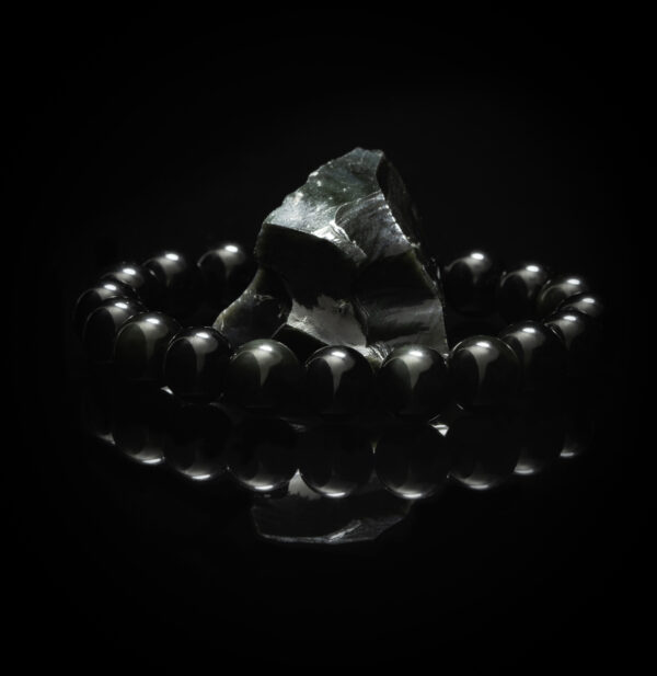 Černý obsidián náramek — fotografie 4