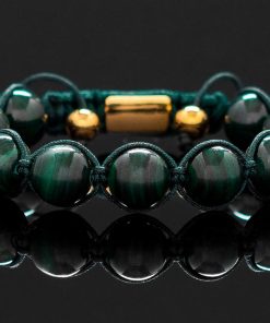 Malachit pletený náramek