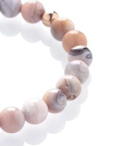 Růžový botswanský achát náramek