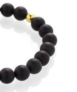 Matný černý achát náramek
