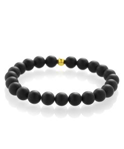 Matný černý achát náramek