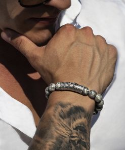 Krajinový jaspis pánský náramek