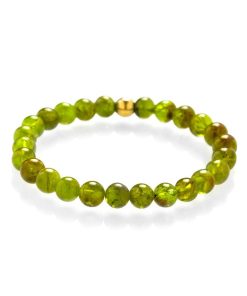 Olivín náramek zlatý