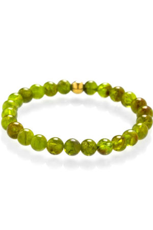 Olivín náramek zlatý