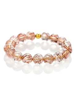 Rutilový křišťál měděný - náramek
