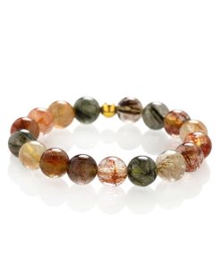 Barevný rutilový křišťál náramek