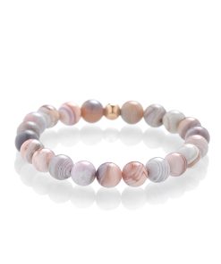 Botswanský achát růžový náramek