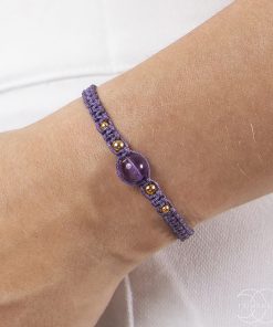 Macrame náramek Ametyst