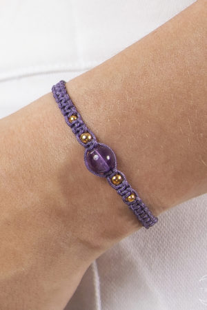 Macrame náramek Ametyst