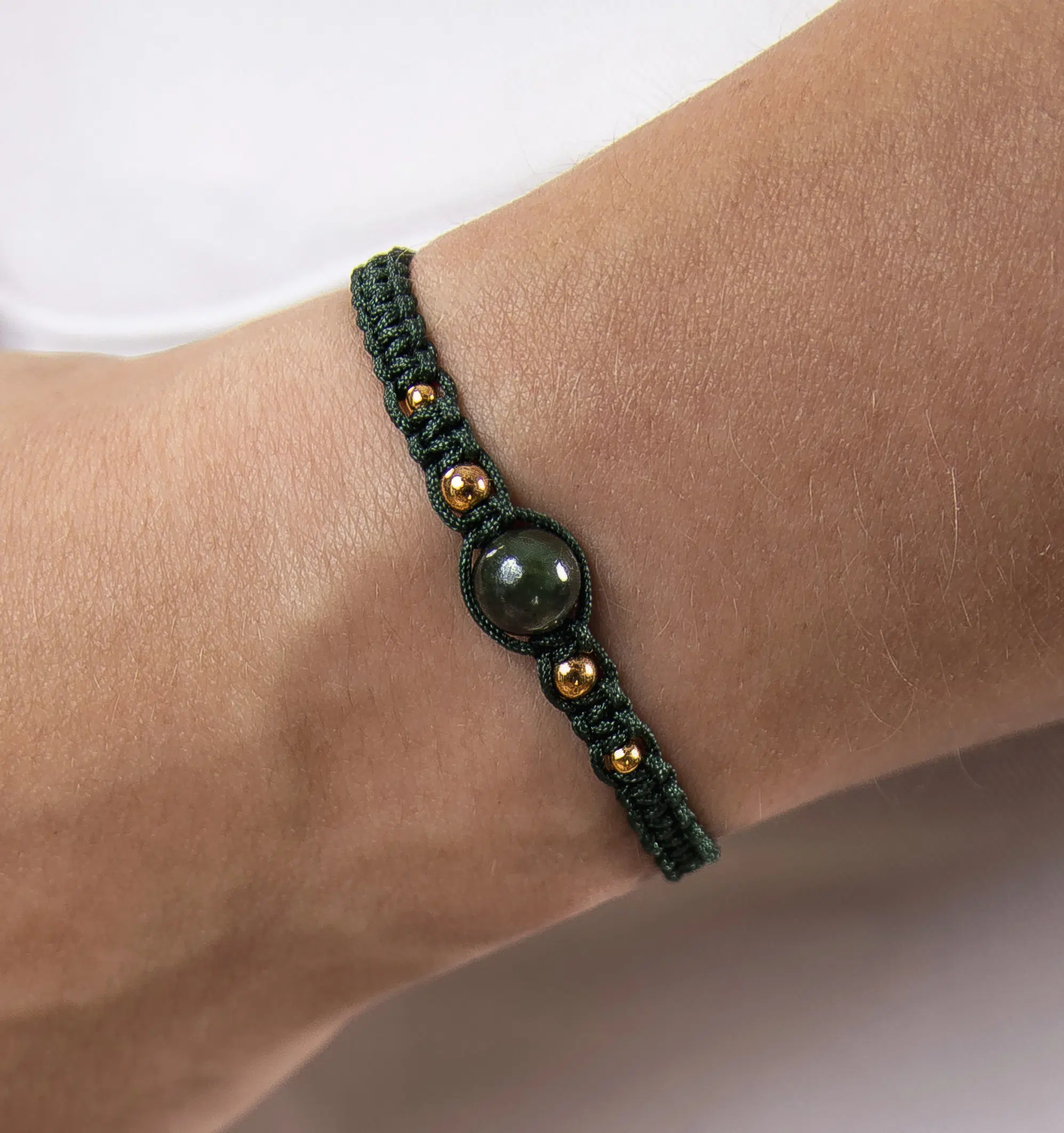 Macrame náramek Nefrit