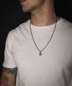 Náhrdelník Ruka Hamsa černá