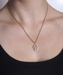 Náhrdelník Ruka Hamsa zlatá