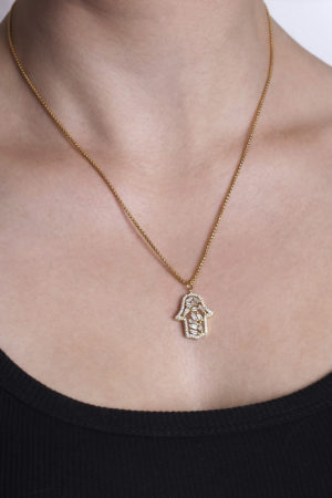 Náhrdelník Ruka Hamsa zlatá