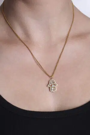 Náhrdelník Ruka Hamsa zlatá