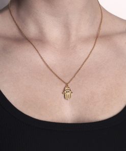 Náhrdelník Ruka Hamsa zlatá