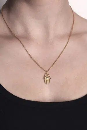 Náhrdelník Ruka Hamsa zlatá