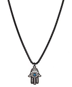 Náhrdelník Ruka Hamsa černá