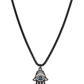 Náhrdelník Ruka Hamsa černá