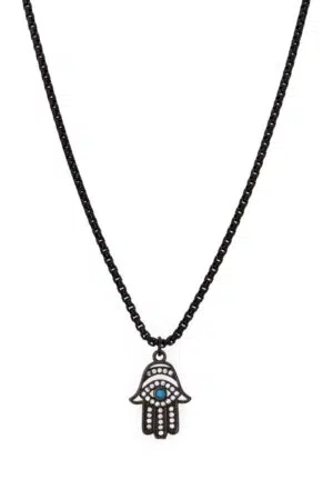 Náhrdelník Ruka Hamsa černá