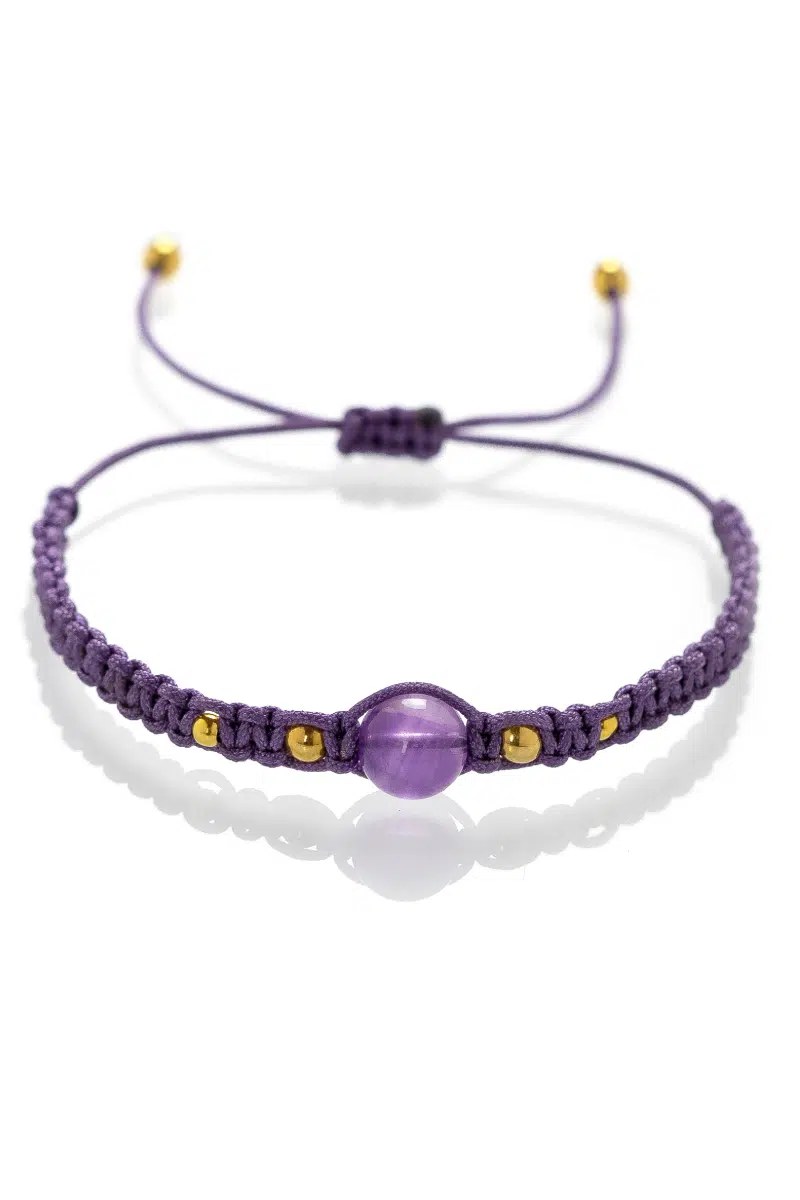Macrame náramek Ametyst