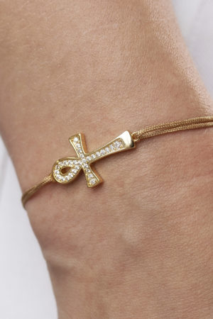 Sňůrkový náramek Ankh života