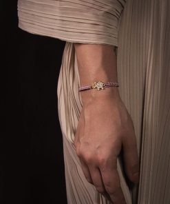 Macrame náramek Slon štěstí růžový