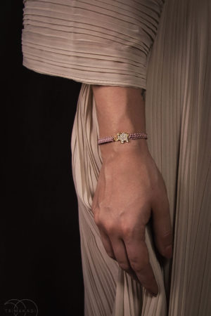 Macrame náramek Slon štěstí růžový