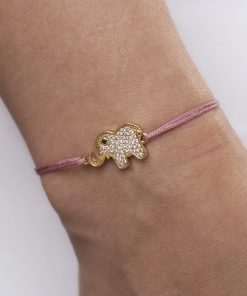 Sňůrkový náramek Slon štěstí na ruce