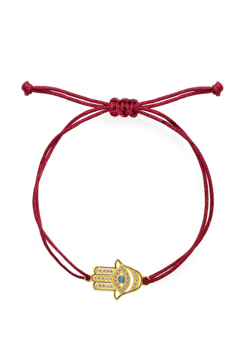 Šňůrkový náramek Ruka Hamsa
