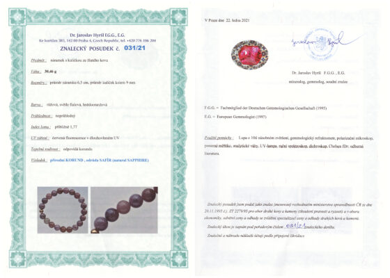 Certifikát pravosti Korund