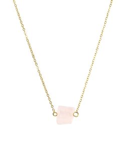 Surový růženín náhrdelník pro ženy