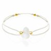 Křišťál šňůrkový náramek bílý/zlatý