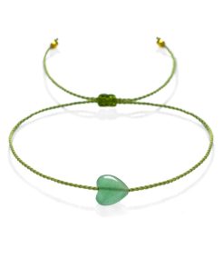 Náramek Srdce zelený aventurín