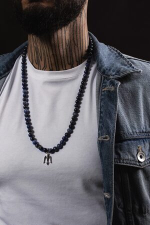 Pánský korálkový náhrdelník Sodalit