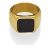 pánský zlatý prsten s černým kamenem