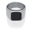 Černý onyx prsten pro muže - stříbrný