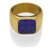 Zlatý prsten s modrým kamenem