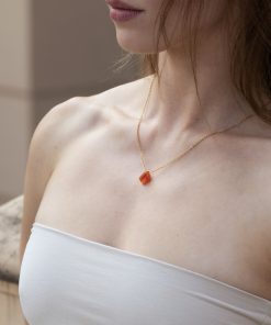 Dámský náhrdelník se surovým Karneolem