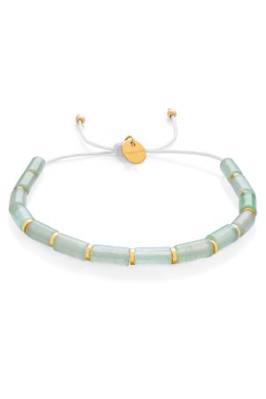 Dámský náramek ze zeleného avanturínu – válečky