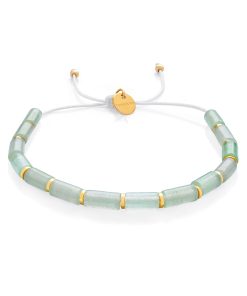 Dámský náramek ze zeleného avanturínu – válečky