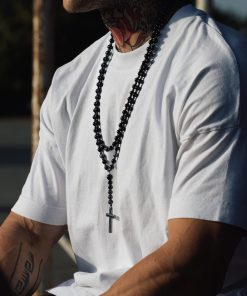 Růženec pánský náhrdelník Hematit a Obsidián