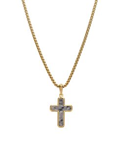 Pánský náhrdelník Kříž z labradoritu