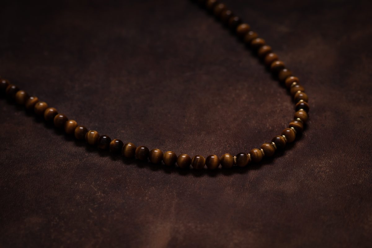 Pánský korálkový náhrdelník Tygří oko