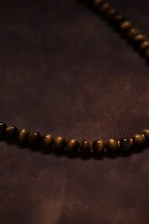 Pánský korálkový náhrdelník Tygří oko