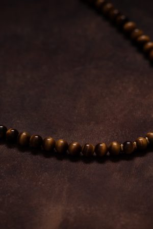 Pánský korálkový náhrdelník Tygří oko