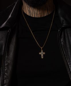 Pánský náhrdelník Kříž z labradoritu