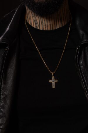 Pánský náhrdelník Kříž z labradoritu