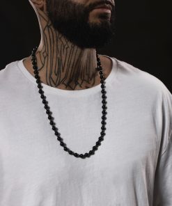 Korálkový náhrdelník pro muže Obsidián & Hematit